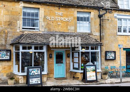 Fine dining in the Cotswolds, The Old Stocks Inn restaurant in Stow on the Wold, Gloucestershire,England,UK,2023 Stock Photo