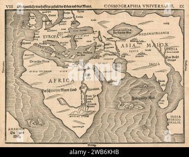 1585 map of the world by Heinrich Bünting Stock Photo - Alamy