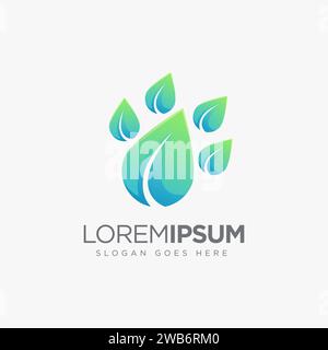 Abstract modern leaf footprint logo icon vector template on white background Stock Vector