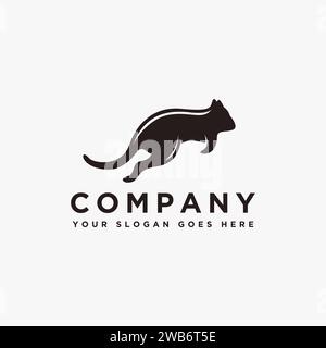 Jumping Quokka logo vector template on white background Stock Vector