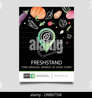 food market Promotional banner for social media post, web banner and flyer Stock Vector