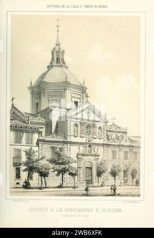 1863, Historia de la Villa y Corte de Madrid, vol. 3, Convento de las Comendadoras de Calatrava. Stock Photo