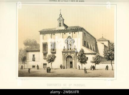 1863, Historia de la Villa y Corte de Madrid, vol. 3, Convento de San Pascual. Stock Photo