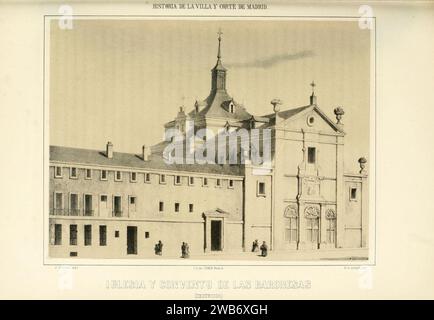 1863, Historia de la Villa y Corte de Madrid, vol. 3, Iglesia y convento de las Baronesas. Stock Photo
