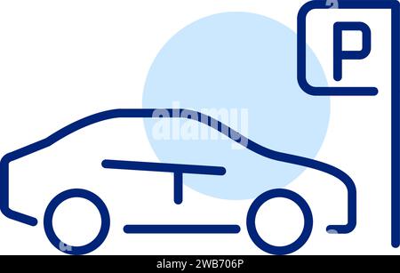 Rental car parking spot. Pixel perfect, editable stroke icon Stock Vector