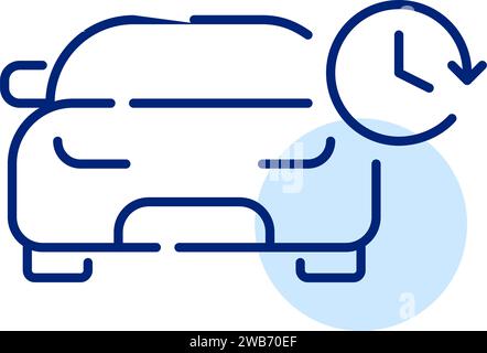 Car sharing service. Hourly rent. Pixel perfect, editable stroke icon Stock Vector