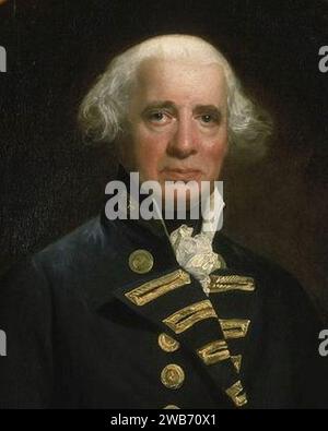 Admiral of the Fleet Howe 1726-99 1st Earl Howe by John Singleton Copley (cropped). Stock Photo