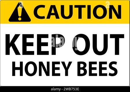 Caution Sign Keep Out - Honey Bees Stock Vector