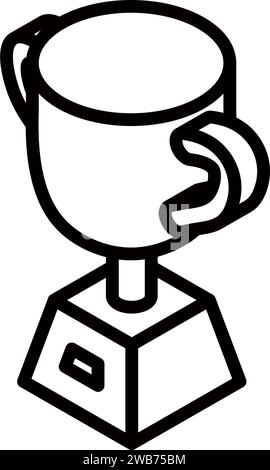 Simple isometric illustration of a winning trophy, image of a ranking Stock Vector