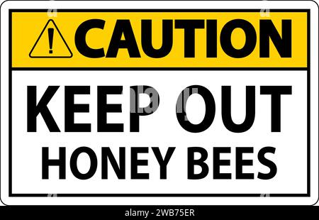 Caution Sign Keep Out - Honey Bees Stock Vector