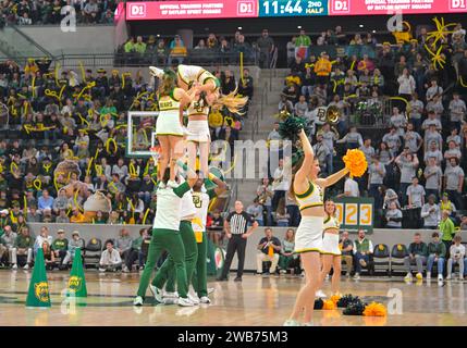 Waco, Texas, USA. 2nd Jan, 2024. Baylor Bears cheerleaders during the 2nd half of the NCAA Basketball game between the Cornell Big Red and Baylor Bears at Foster Pavilion in Waco, Texas. Matthew Lynch/CSM/Alamy Live News Stock Photo