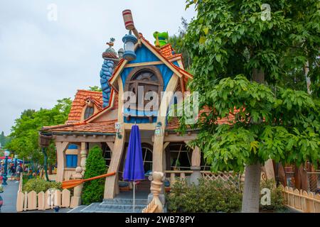 Goofy's house at Toontown in Disneyland Park in Anaheim, California CA, USA. Stock Photo