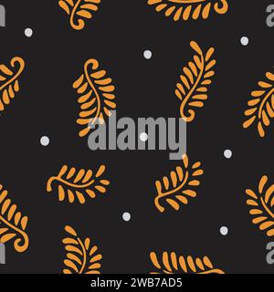 golden dots leaf elegant seamless pattern background vector Stock Vector