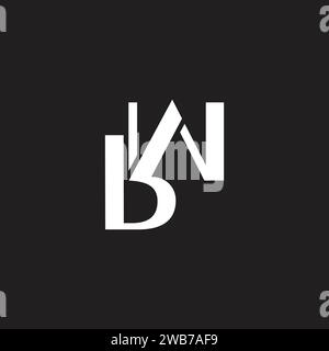 letter bw connect geometric simple logo vector Stock Vector