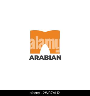 letter m arabian building simple logo vector Stock Vector