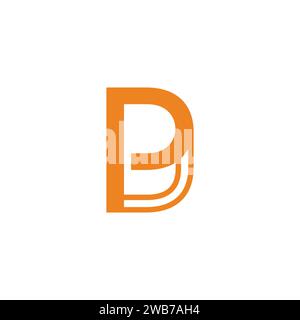 letter pd stripes linked logo vector Stock Vector