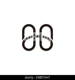 letter hg loop curves line simple logo vector Stock Vector