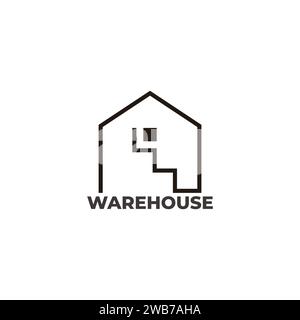 warehouse building ladder design logo vector Stock Vector