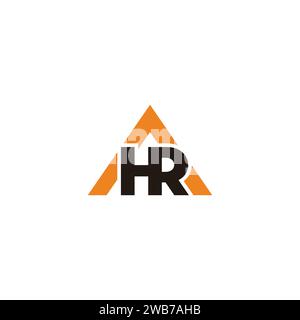 letter hr triangle font simple logo vector Stock Vector