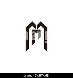 letter mr simple geometric line logo vector Stock Vector
