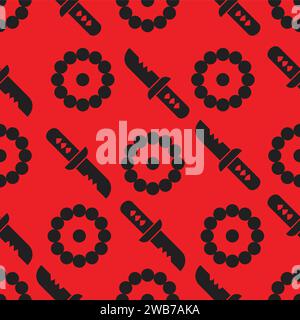 fight knife ninja symbol seamless pattern vector Stock Vector