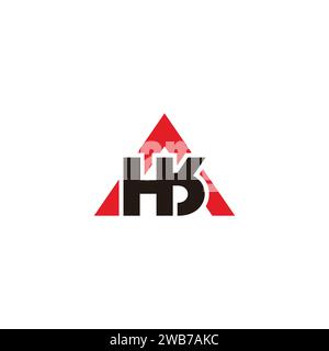letter hk abstract triangle logo vector Stock Vector