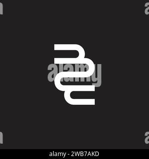 letter be loop linked geometric logo vector Stock Vector