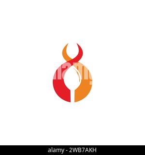 spoon food warm colorful linked logo vector Stock Vector