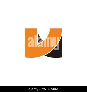 letter vw shadow simple geometric logo vector Stock Vector