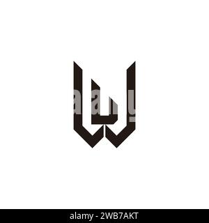 letter wl simple slice geometric logo vector Stock Vector
