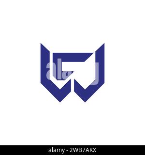 letter cw simple geometric line logo vector Stock Vector