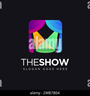 Simple modern colorful lighting stage show logo Stock Vector
