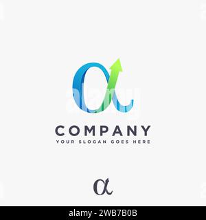 Alpha symbol of Growth Financial Logo icon vector on white background Stock Vector