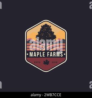 vintage emblem maple tree and farms logo Stock Vector Image & Art - Alamy