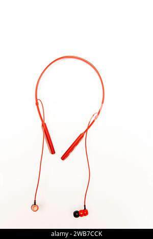 Rad neckband headphone on isolated white background Stock Photo