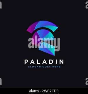 Paladin logo, warrior logo, spartan logo icon inspiration with modern style Stock Vector