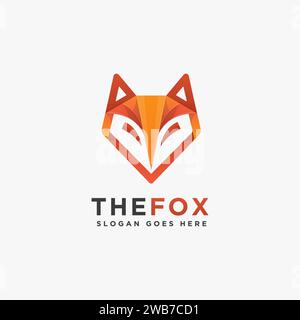 Abstract geometric Fox head logo vector Stock Vector