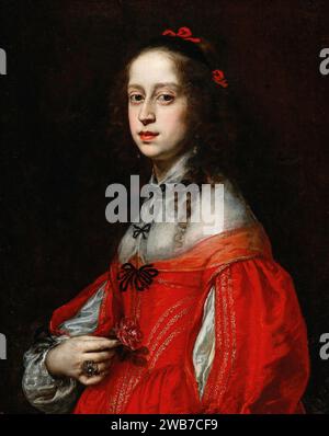 Justus Sustermans - Portrait of Maria Leopoldine von Habsburg-Tirol, Holy Roman Empress. Stock Photo