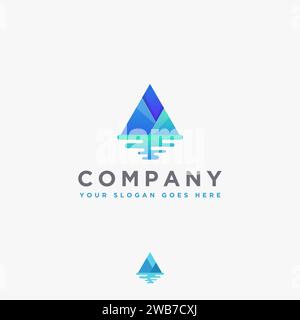 Abstract modern Iceberg logo icon with gradient style design Stock Vector