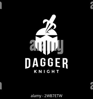 Creative Dagger and knight logo icon Stock Vector