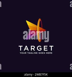 Abstract Arrow on target logo icon Stock Vector