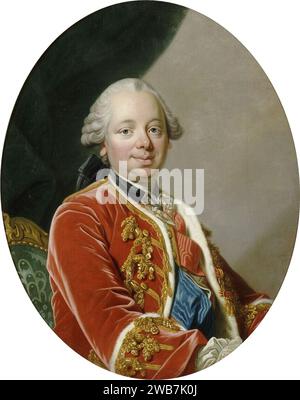 Portrait painting of Étienne François de Choiseul (1719-1785) Duke of Choiseul by Louis Michel van Loo (Versailles). Stock Photo