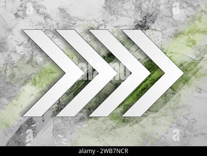 Arrows on grey green grunge texture background. Vector design Stock Vector