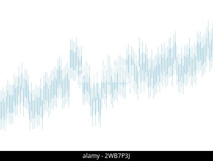Abstract blue growing financial linear graph chart background. Vector lines tech design Stock Vector