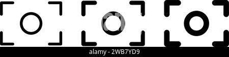 Screenshot icons set. Capture symbol. Scan QR code line icon. Center focus symbol. Screen shot and auto focus sign. Design element for web app. Vector Stock Vector