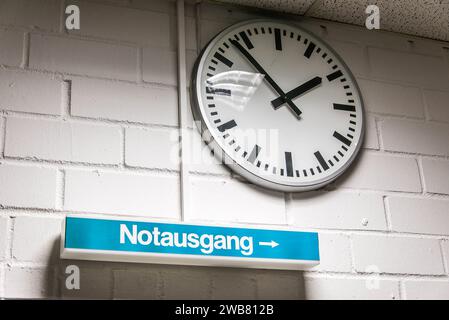 German Sign Notausgang meaning Emergency exit light sign. Stock Photo