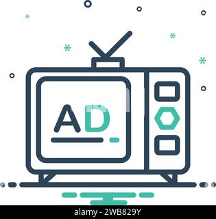 Icon for television,ads Stock Vector