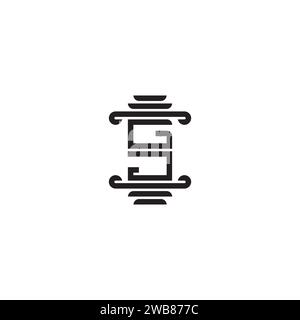 GJ pillar concept in high quality professional design that will print well across any print media Stock Vector