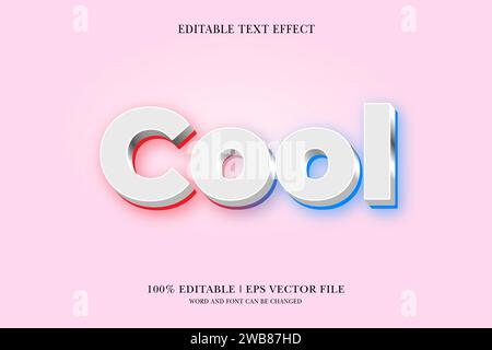 Cool editable 3d text effect for vector illustration Stock Vector