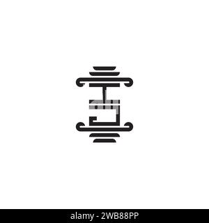IJ pillar concept in high quality professional design that will print well across any print media Stock Vector